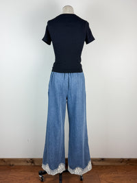 Cassidy Lace Trim Wide Leg Pant