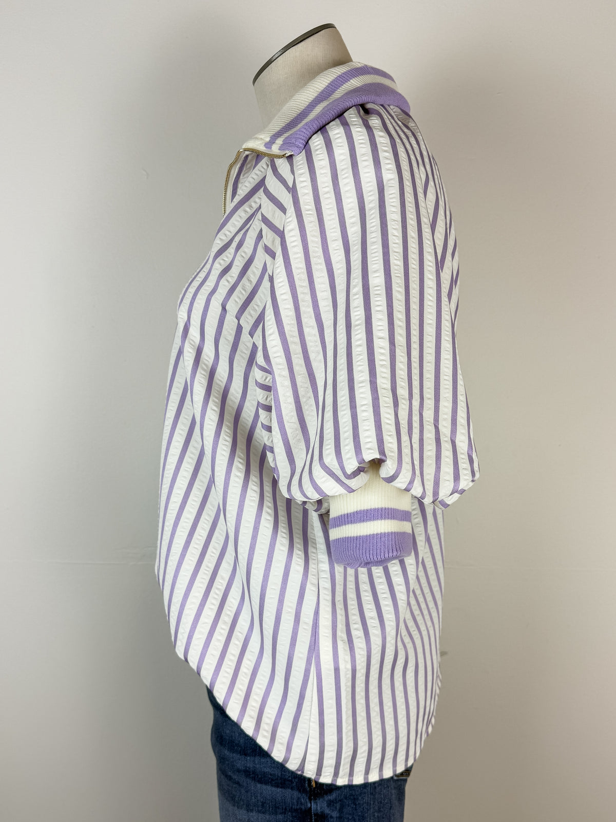 Kinsley Striped Blouse in Lavender