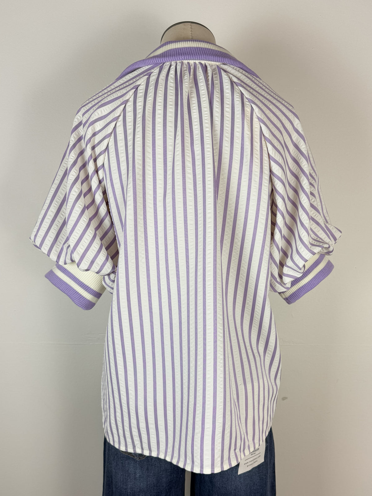 Kinsley Striped Blouse in Lavender