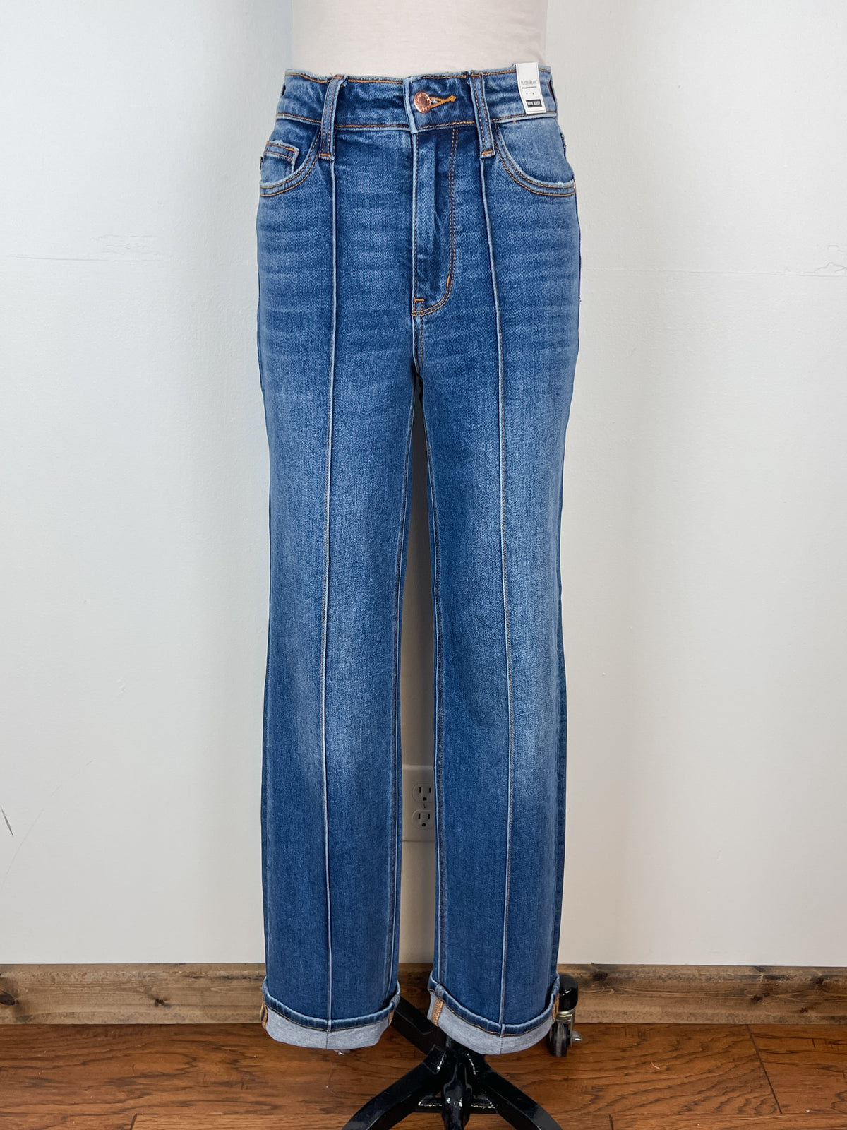 Judy Blue McKenna High Waist Front Seam Straight Jeans