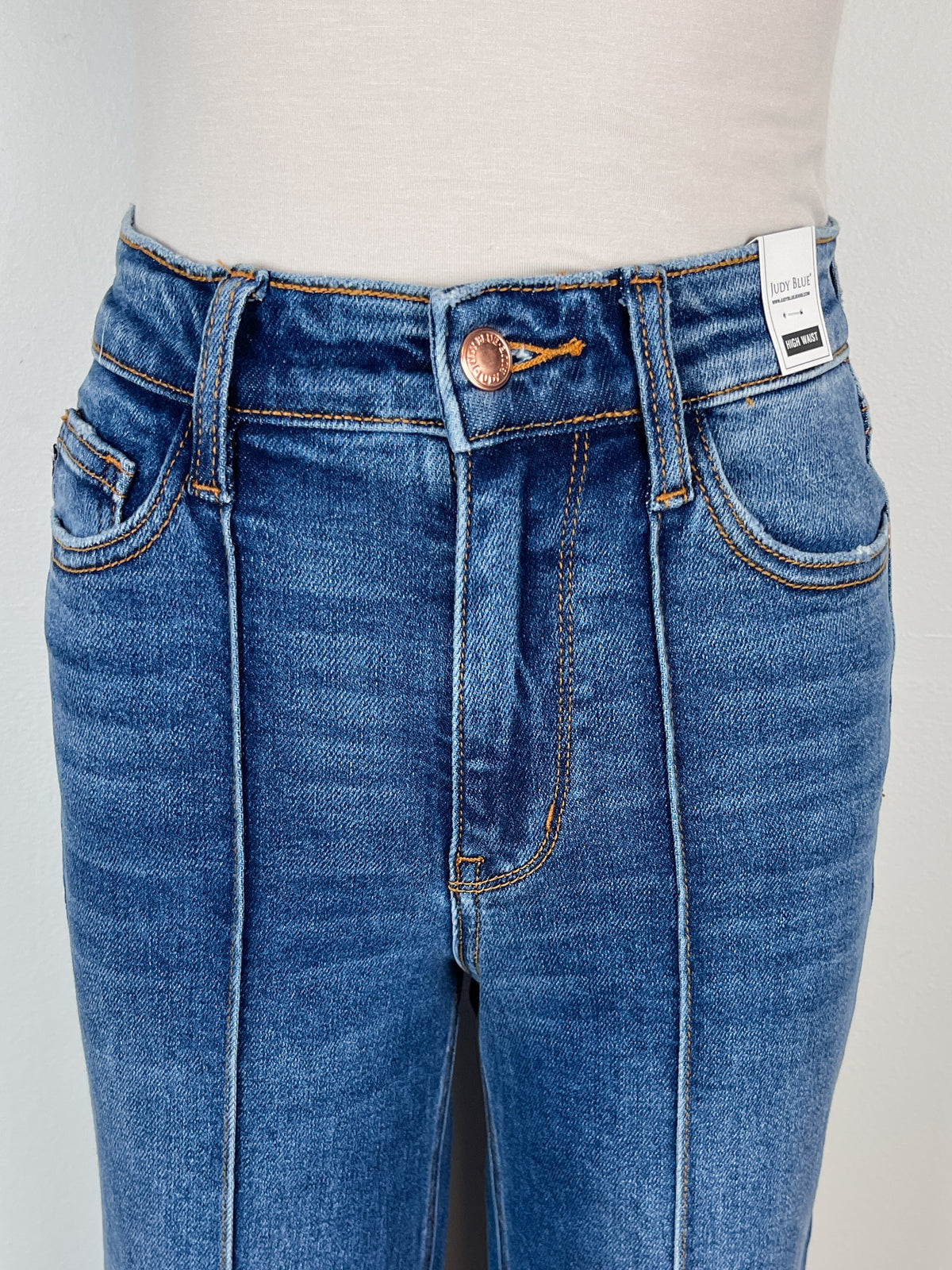 Judy Blue McKenna High Waist Front Seam Straight Jeans