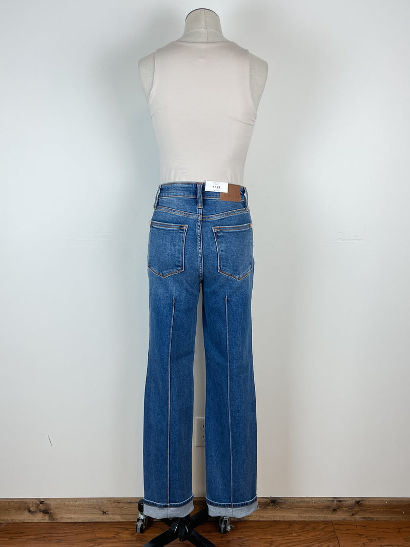 Judy Blue McKenna High Waist Front Seam Straight Jeans