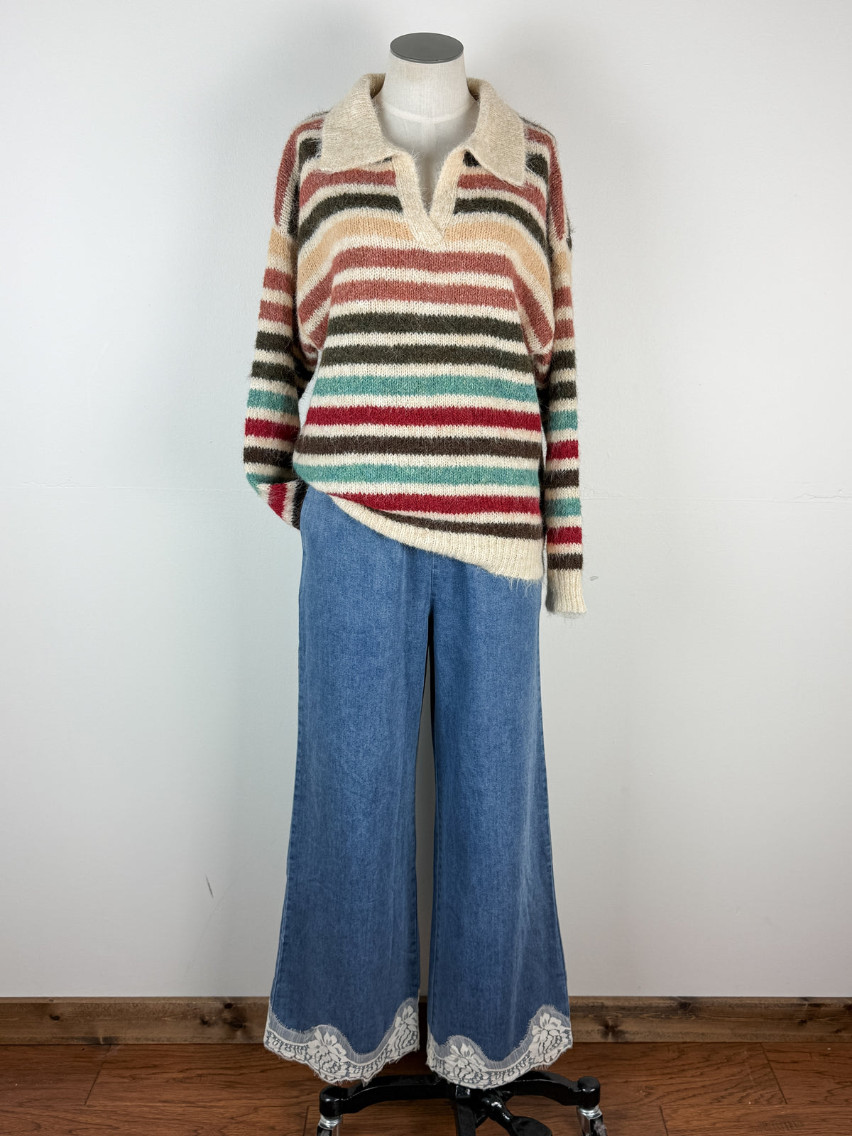 Blair Striped Sweater in Fall Mix