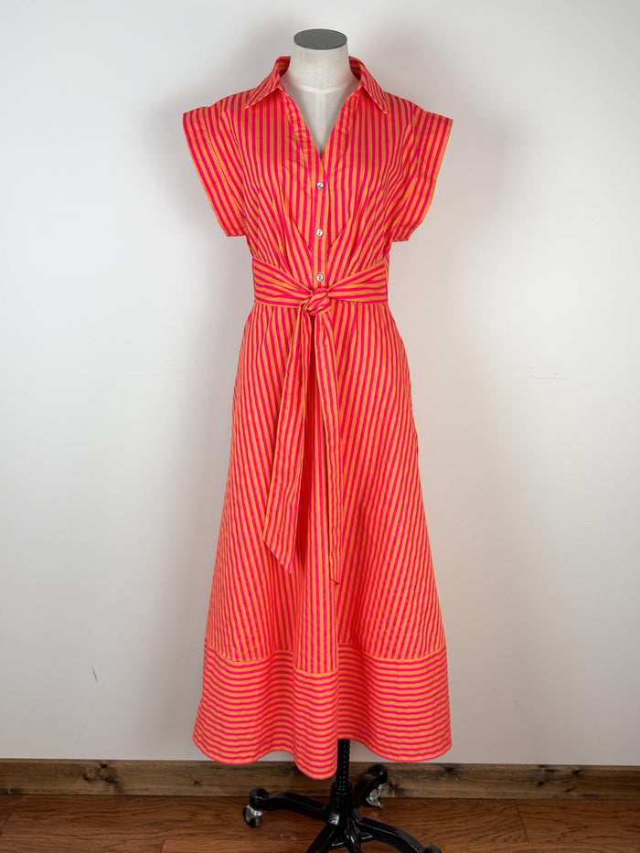 Lia Striped Dress in Pink Mix