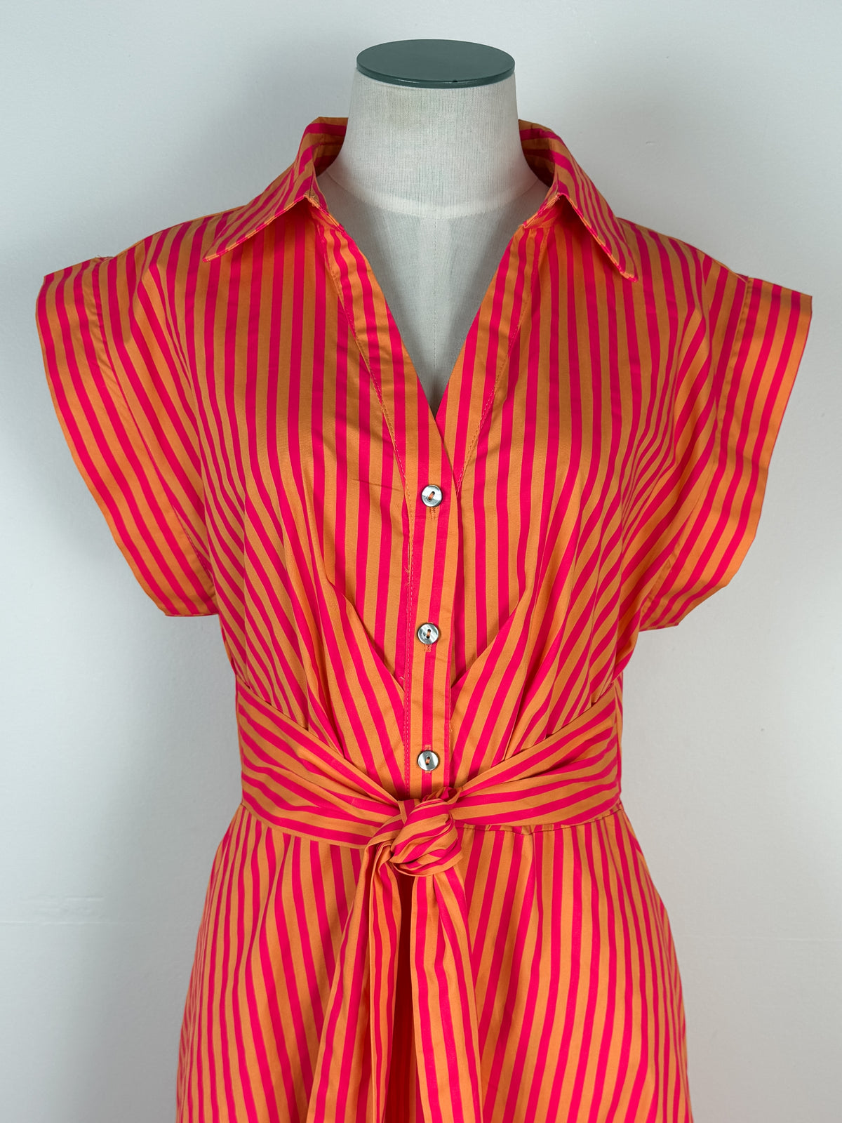 Lia Striped Dress in Pink Mix