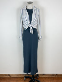 Payton Basic Maxi Dress in Charcoal Blue