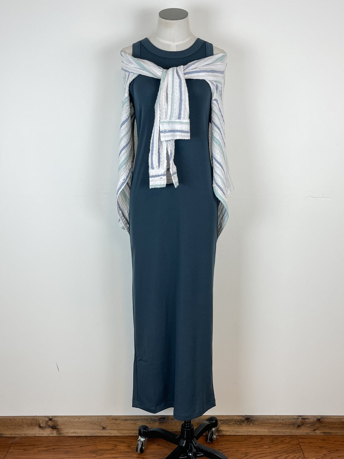 Payton Basic Maxi Dress in Charcoal Blue