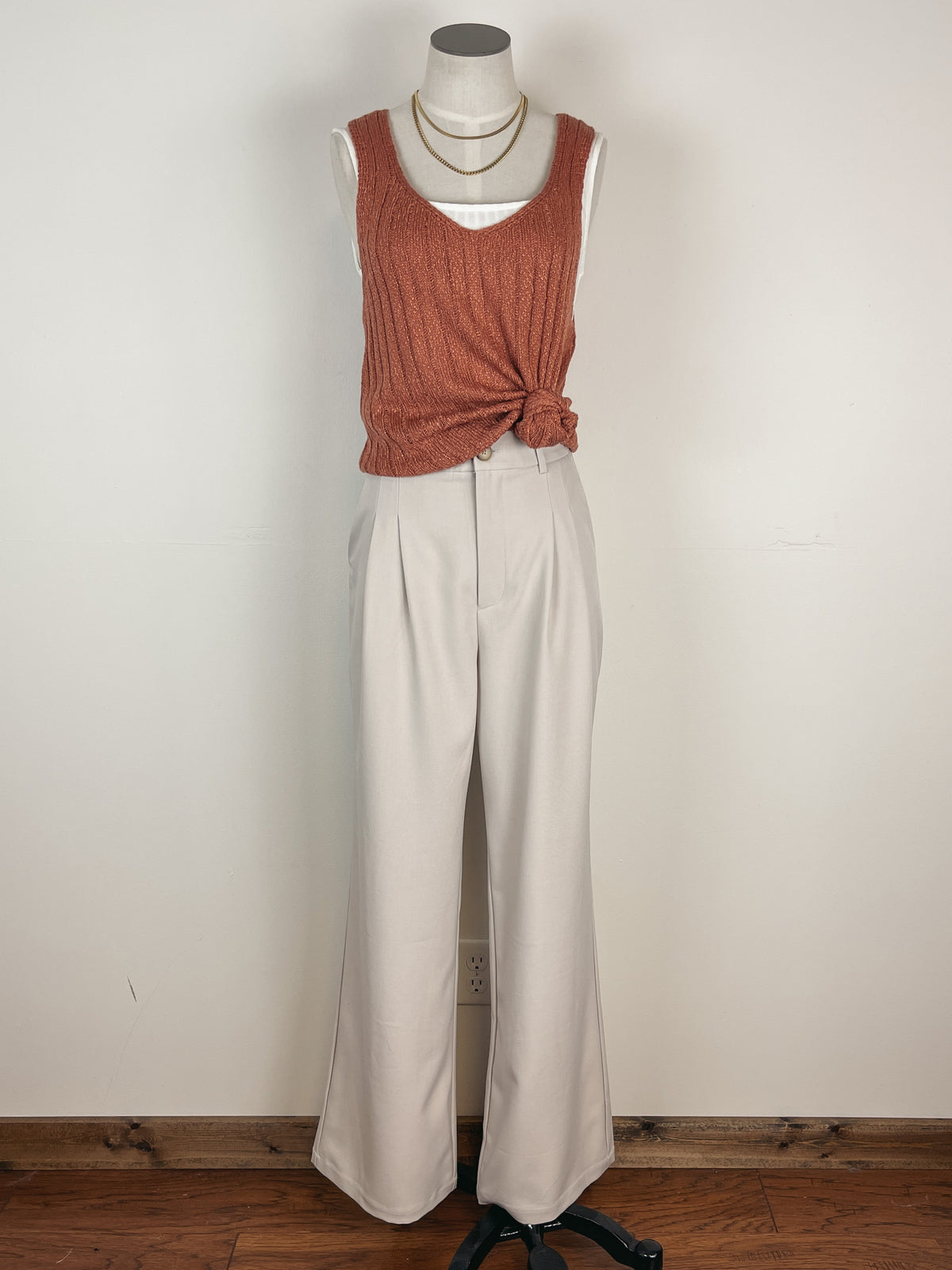 Pleated Wide Leg Trouser