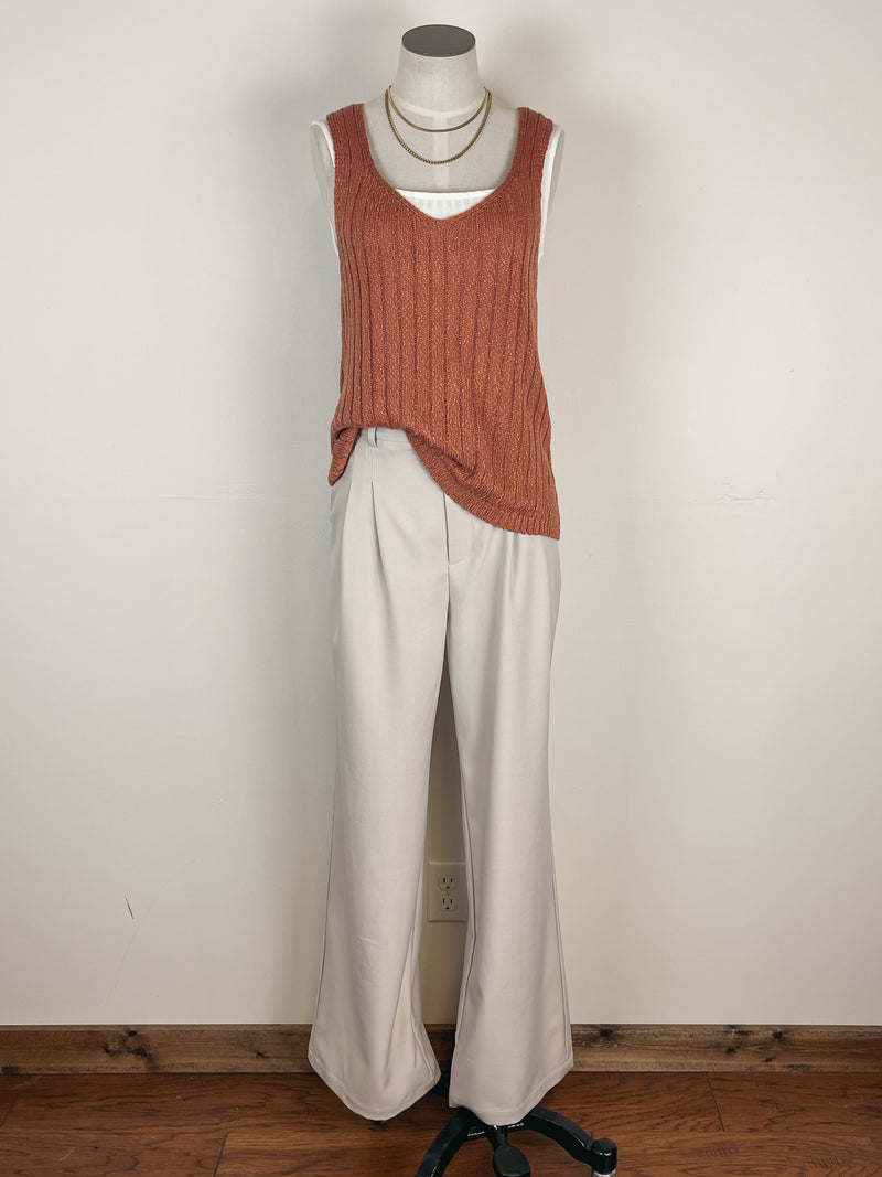 Pleated Wide Leg Trouser