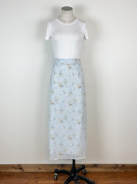 Monica Floral Skirt in Powder Blue