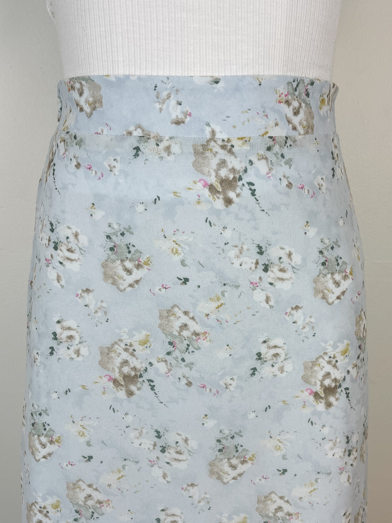 Monica Floral Skirt in Powder Blue