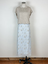 Monica Floral Skirt in Powder Blue