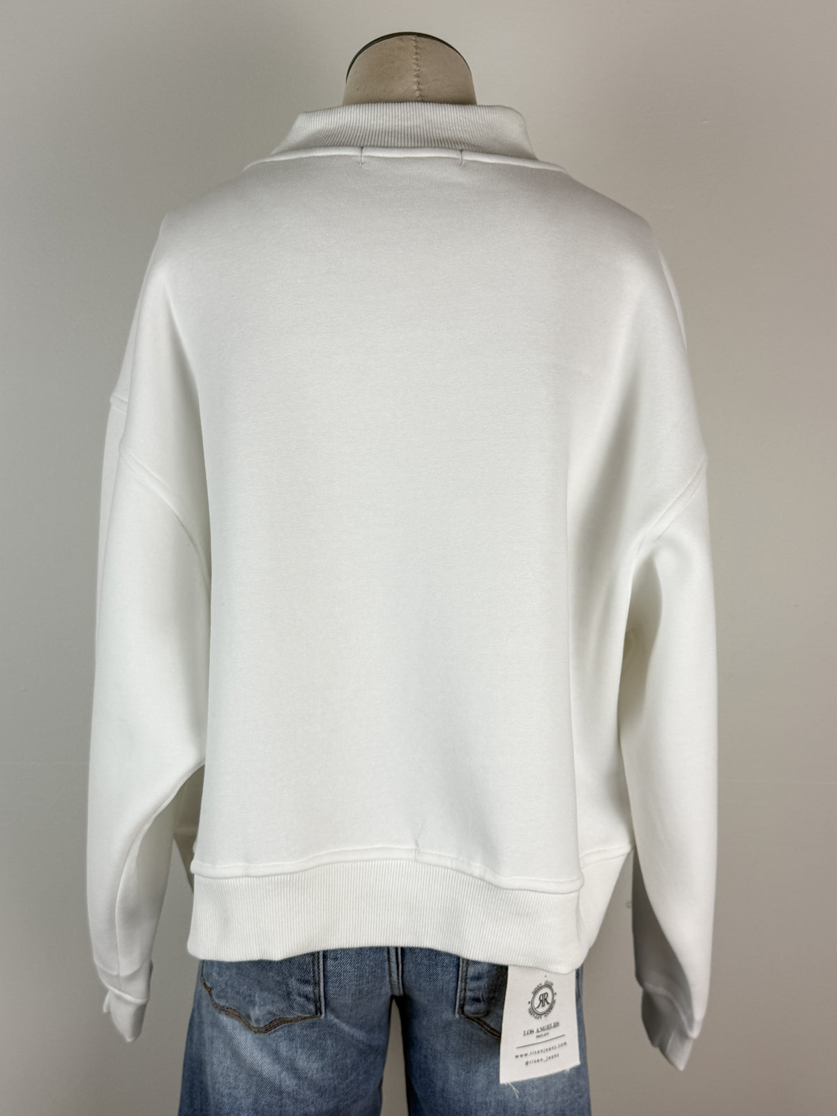 Moon Ryder Varsity Stripe Mock Neck Pullover in Red/White