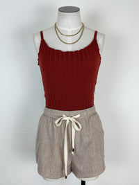 Knit Shorts in Taupe