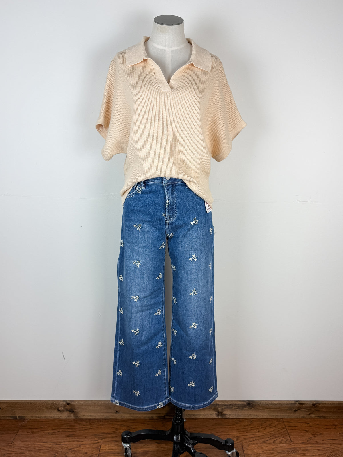 Quinn Knit Top in Biscuit