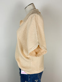 Quinn Knit Top in Biscuit