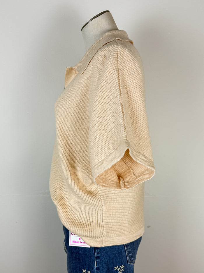 Quinn Knit Top in Biscuit