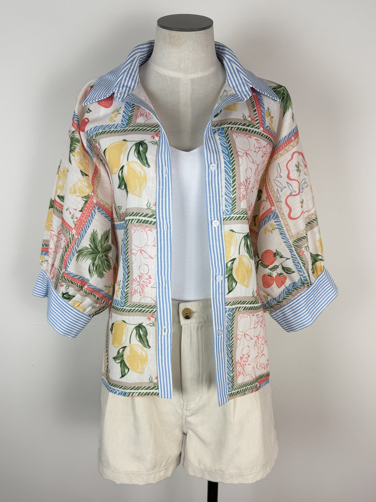 Izzy Printed Blouse in Blue