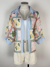 Izzy Printed Blouse in Blue