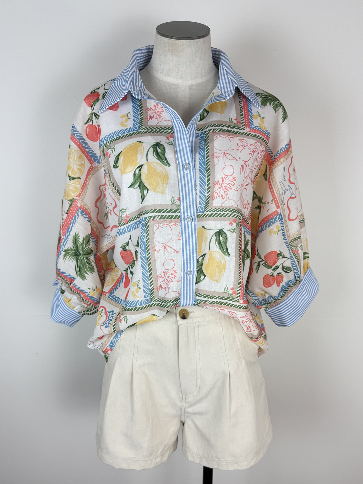 Izzy Printed Blouse in Blue