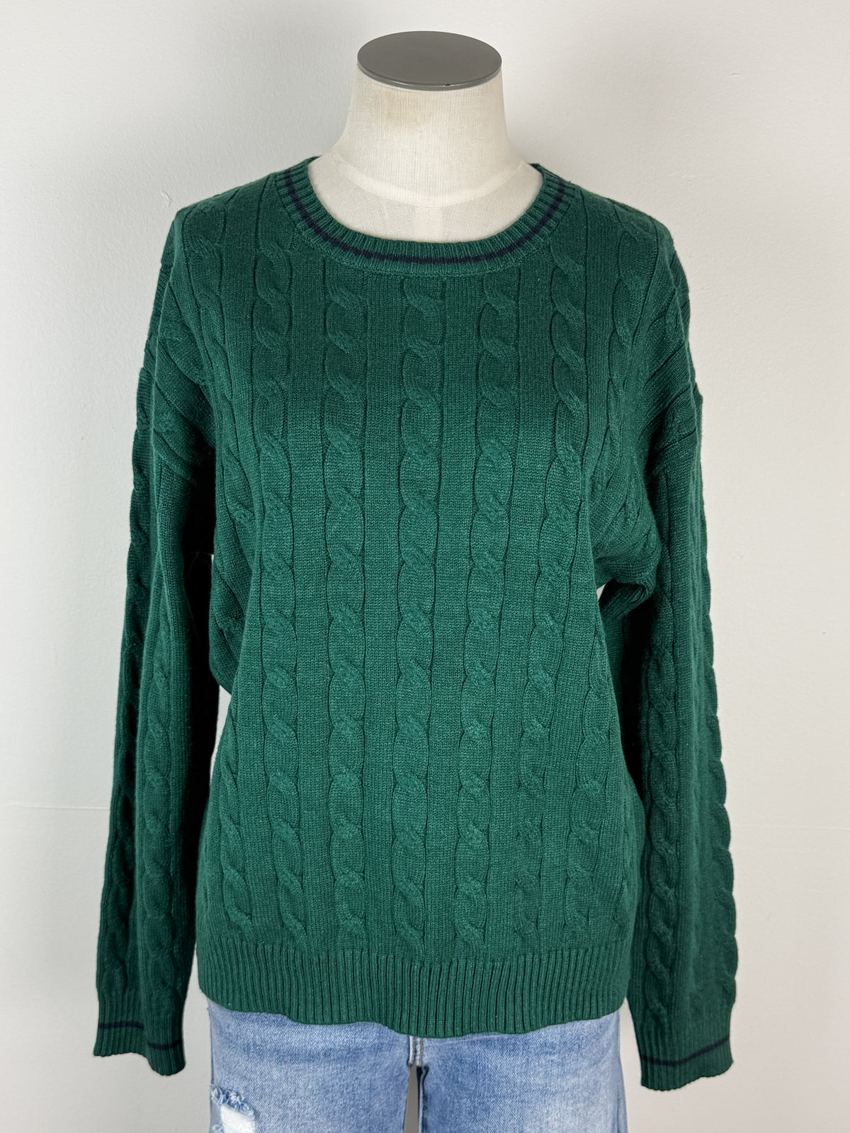 Abigail Chunky Knit Sweater in Hunter