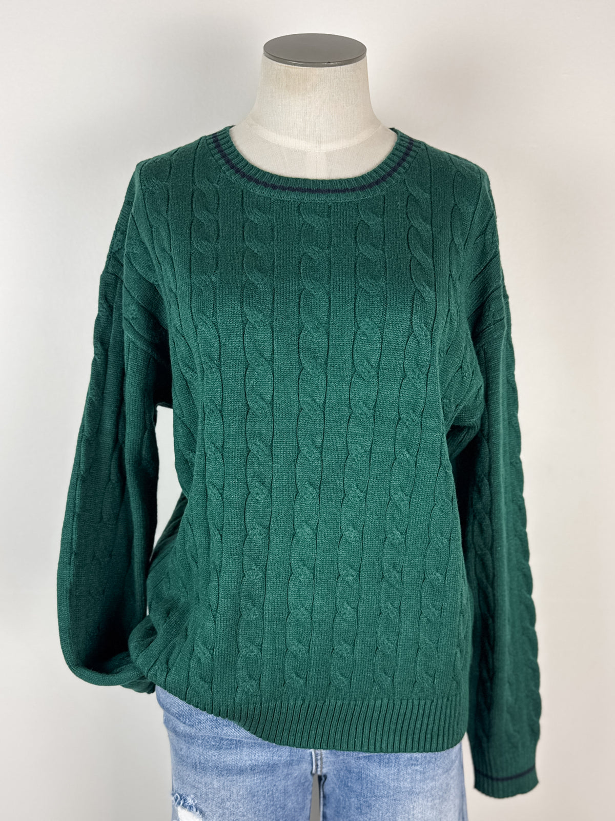 Abigail Chunky Knit Sweater in Hunter
