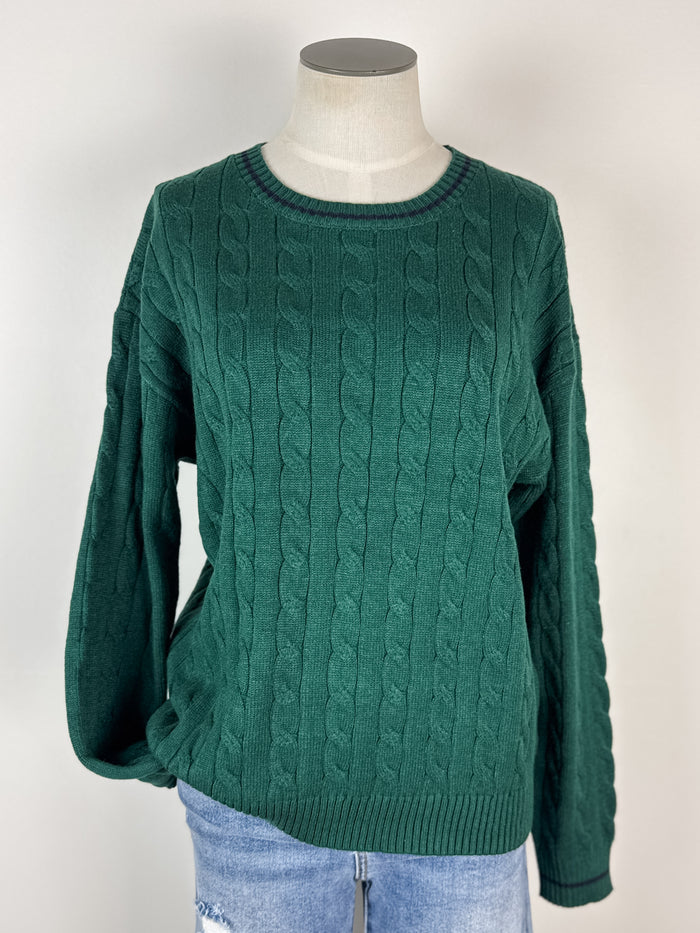 Abigail Chunky Knit Sweater in Hunter