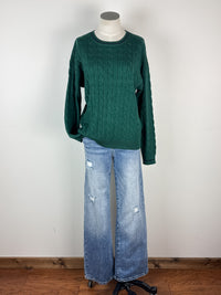 Abigail Chunky Knit Sweater in Hunter