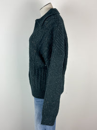 Eleanor Cable Knit Sweater in Pine