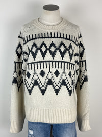 Camila Sweater in Ivory/Charcoal