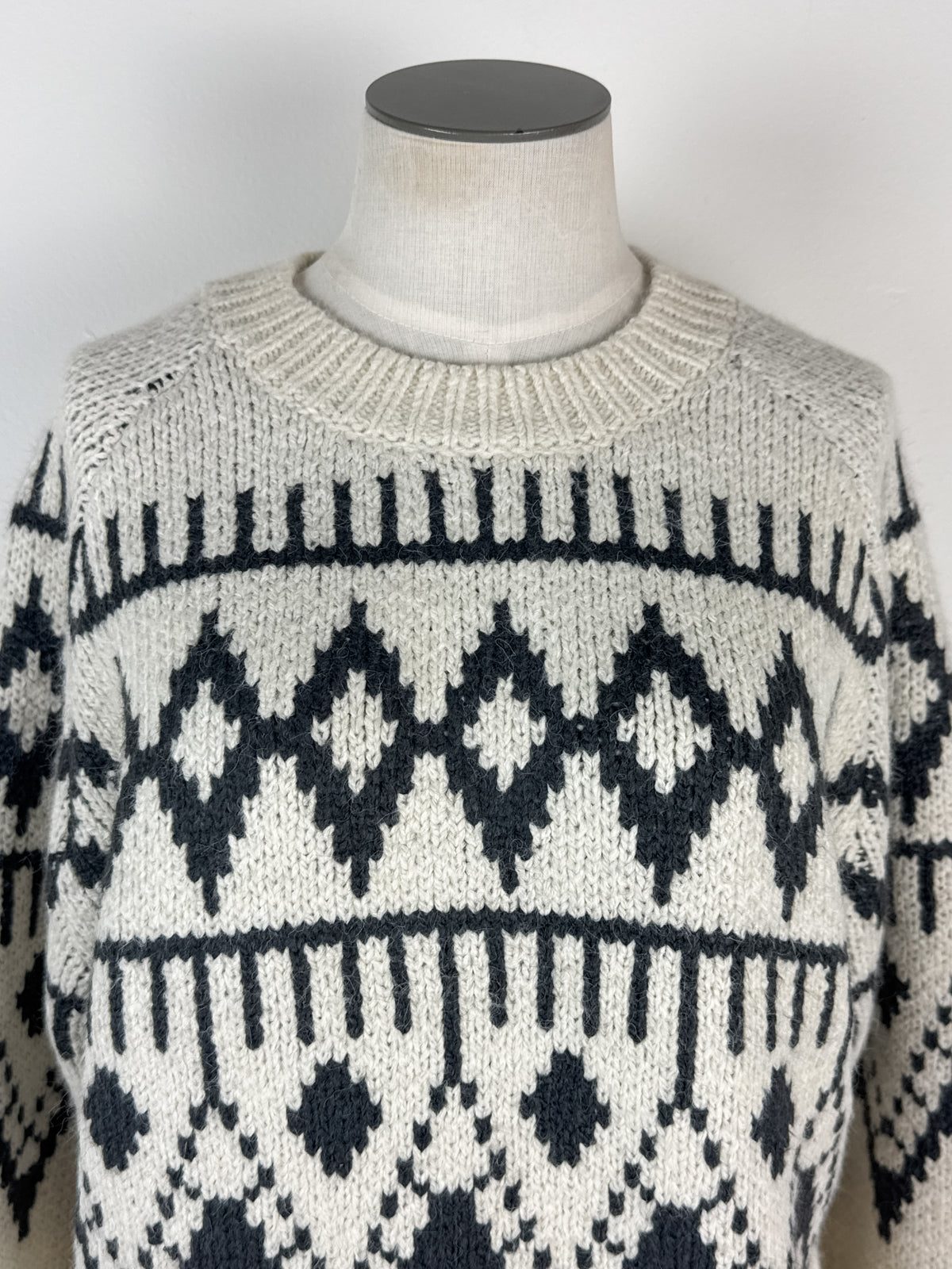 Camila Sweater in Ivory/Charcoal