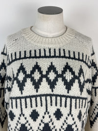 Camila Sweater in Ivory/Charcoal