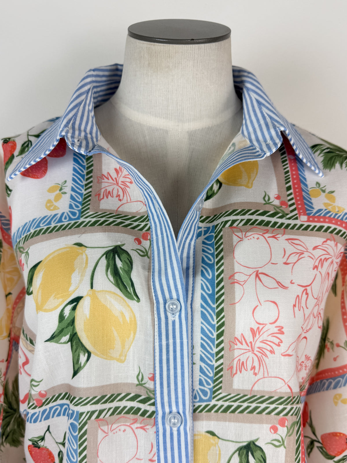 Izzy Printed Blouse in Blue