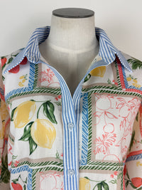 Izzy Printed Blouse in Blue