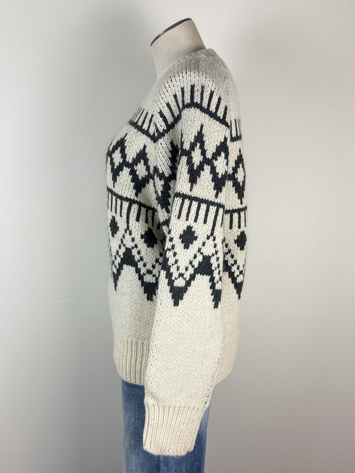 Camila Sweater in Ivory/Charcoal