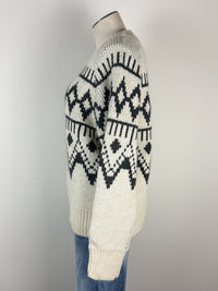 Camila Sweater in Ivory/Charcoal
