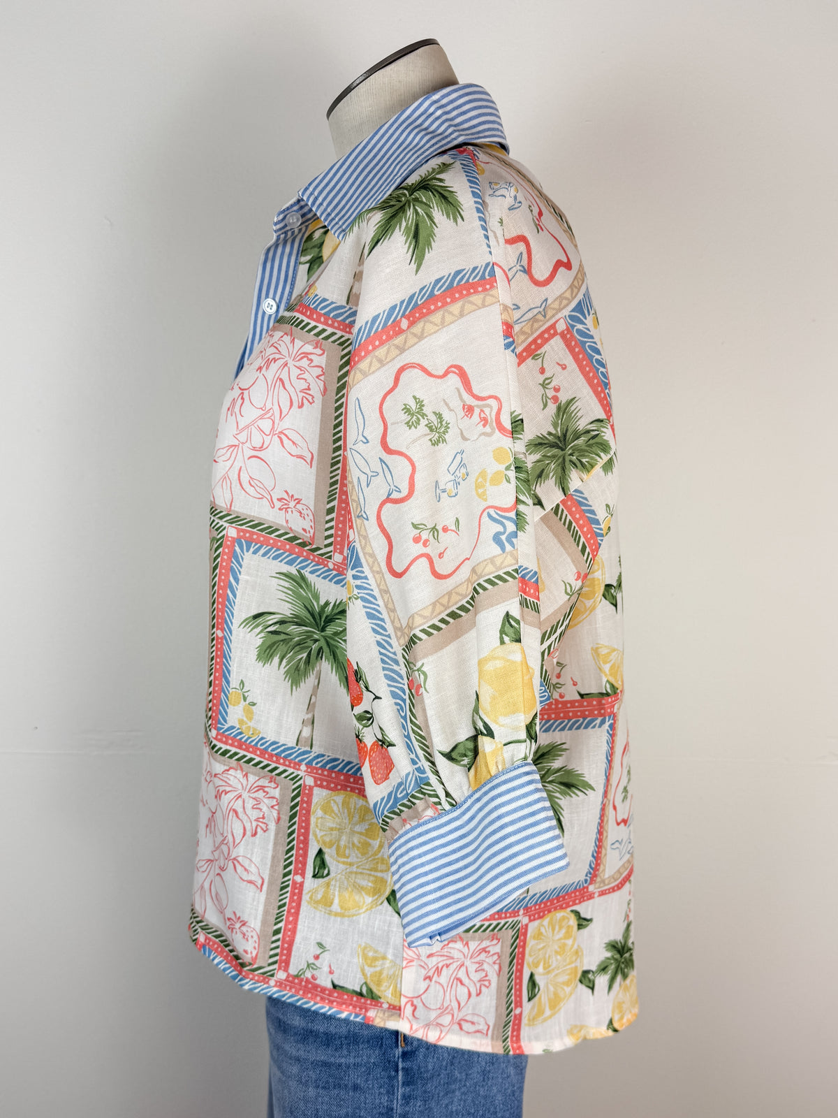 Izzy Printed Blouse in Blue