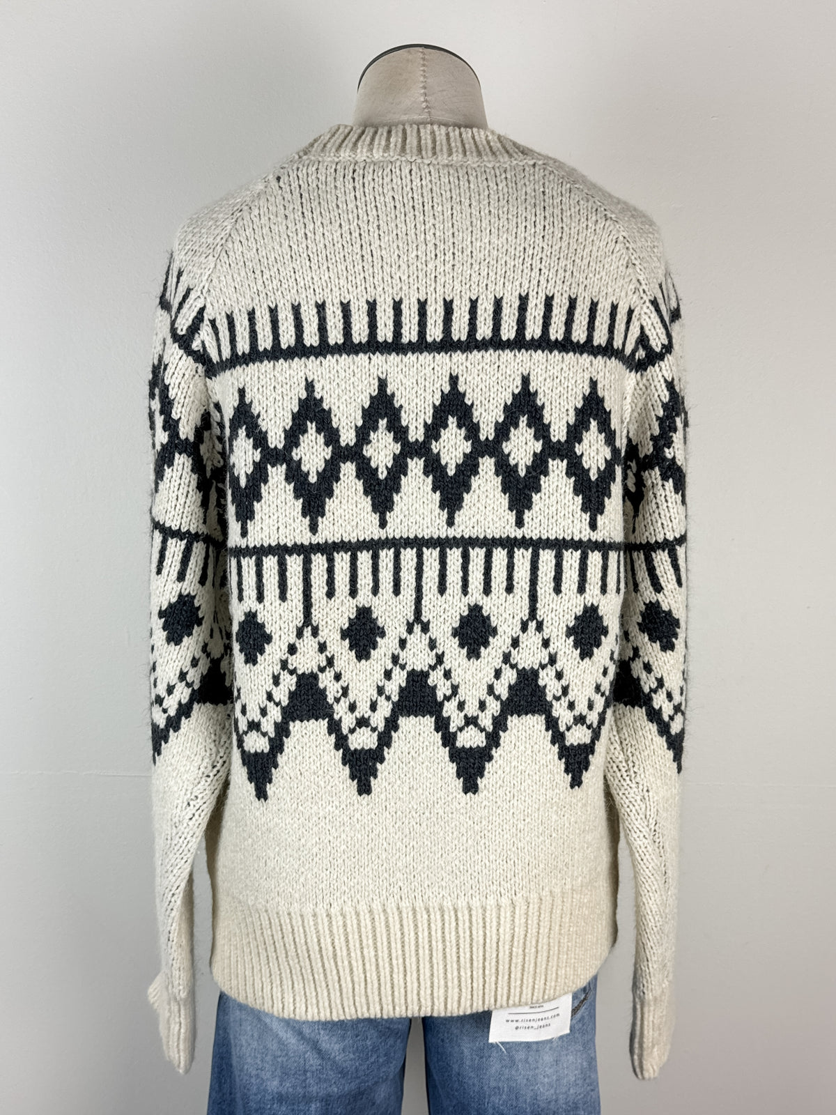 Camila Sweater in Ivory/Charcoal
