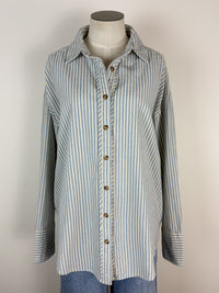 Sophia Striped Button Up in Blue