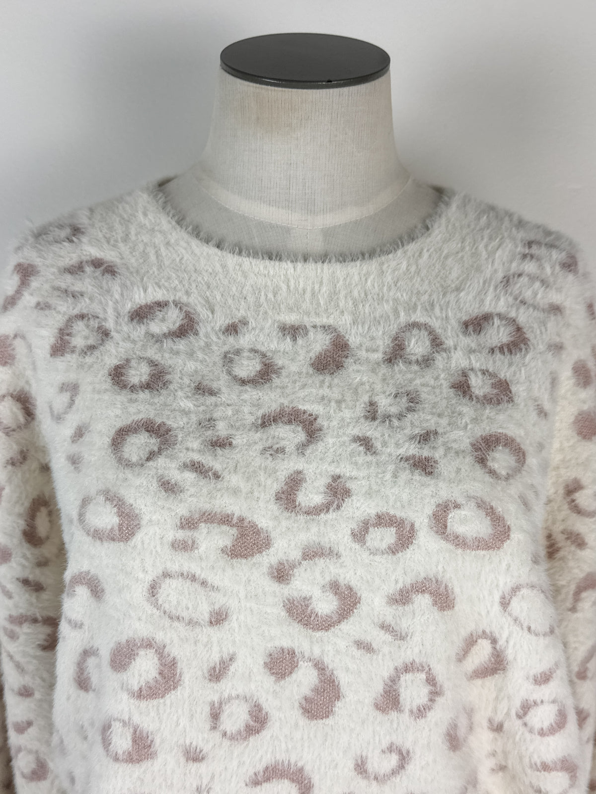 Emily Ultra Soft Sweater in Cream Animal Print