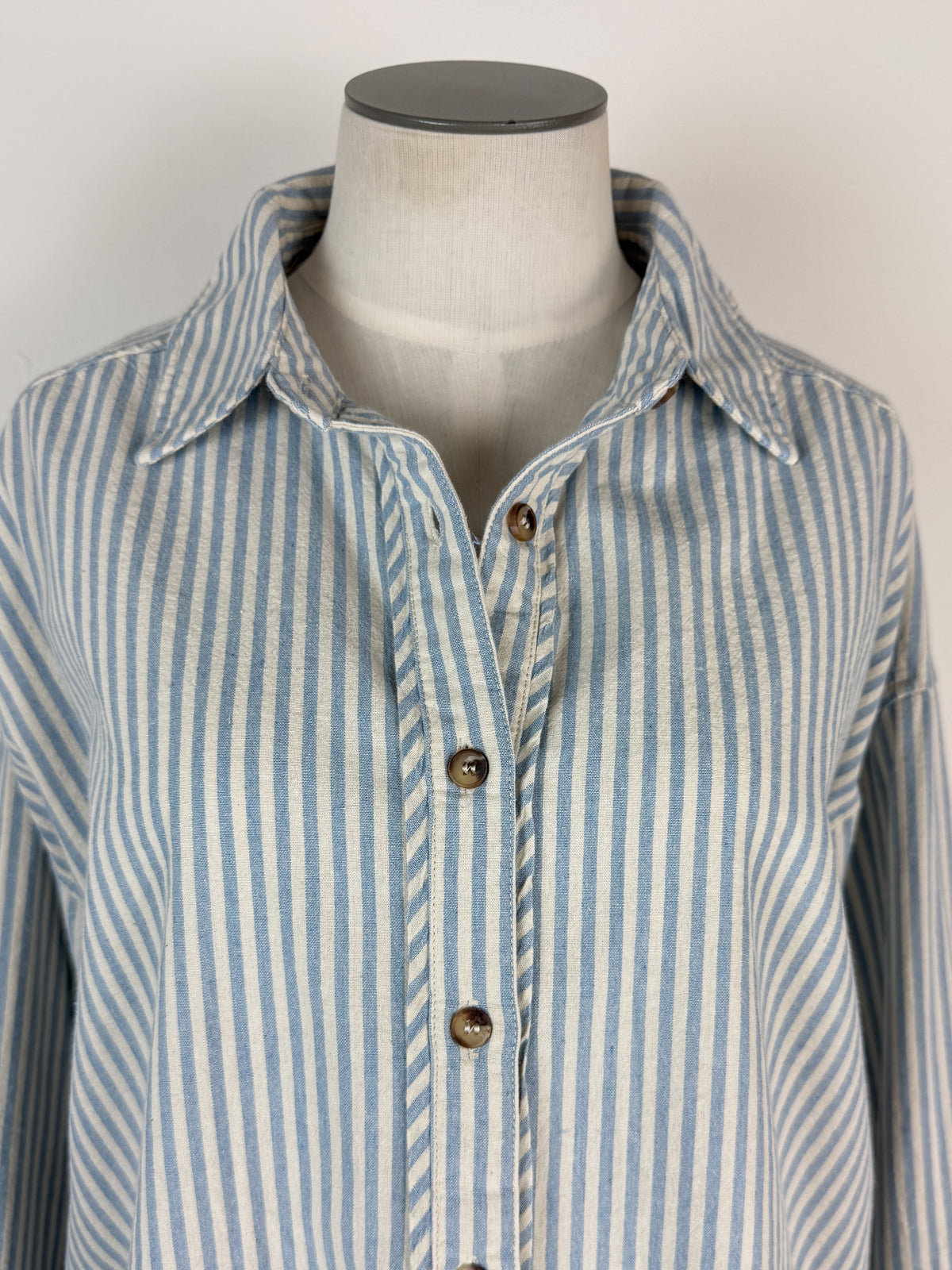 Sophia Striped Button Up in Blue