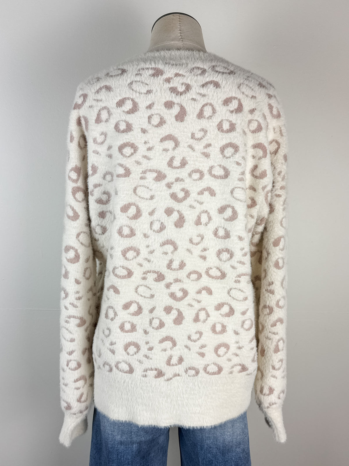 Emily Ultra Soft Sweater in Cream Animal Print