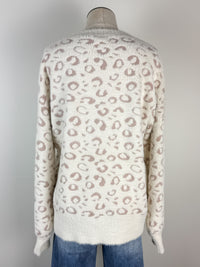 Emily Ultra Soft Sweater in Cream Animal Print