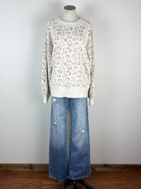 Emily Ultra Soft Sweater in Cream Animal Print