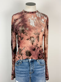 Emma Velvet Burnout Top in Dusty Rose