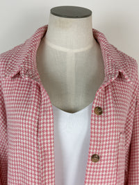Ellie Houndstooth Top in Rose