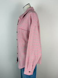 Ellie Houndstooth Top in Rose
