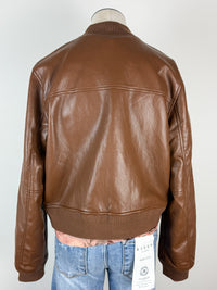 Sadie Bomber Jacket in Caramel Brown