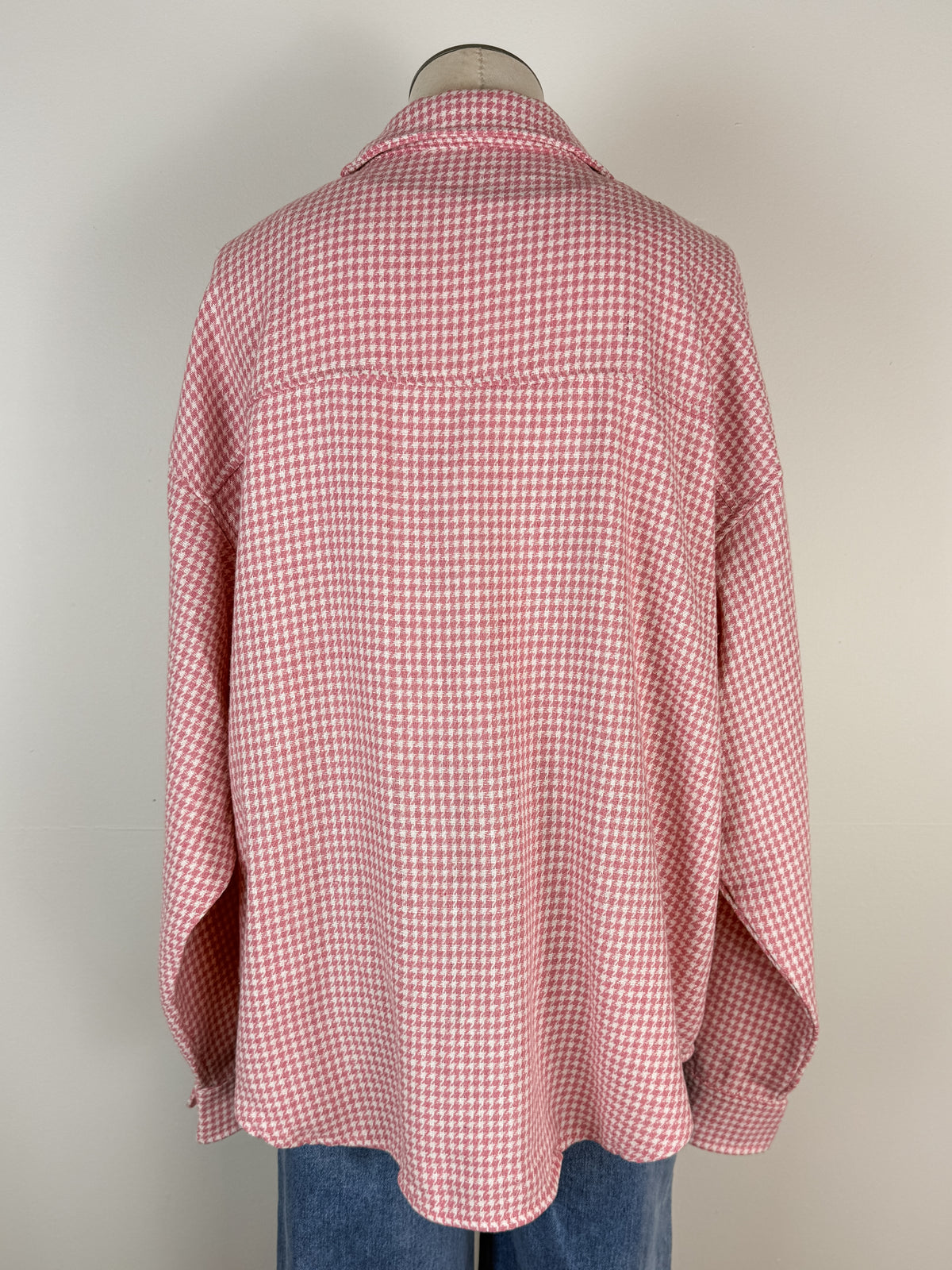 Ellie Houndstooth Top in Rose