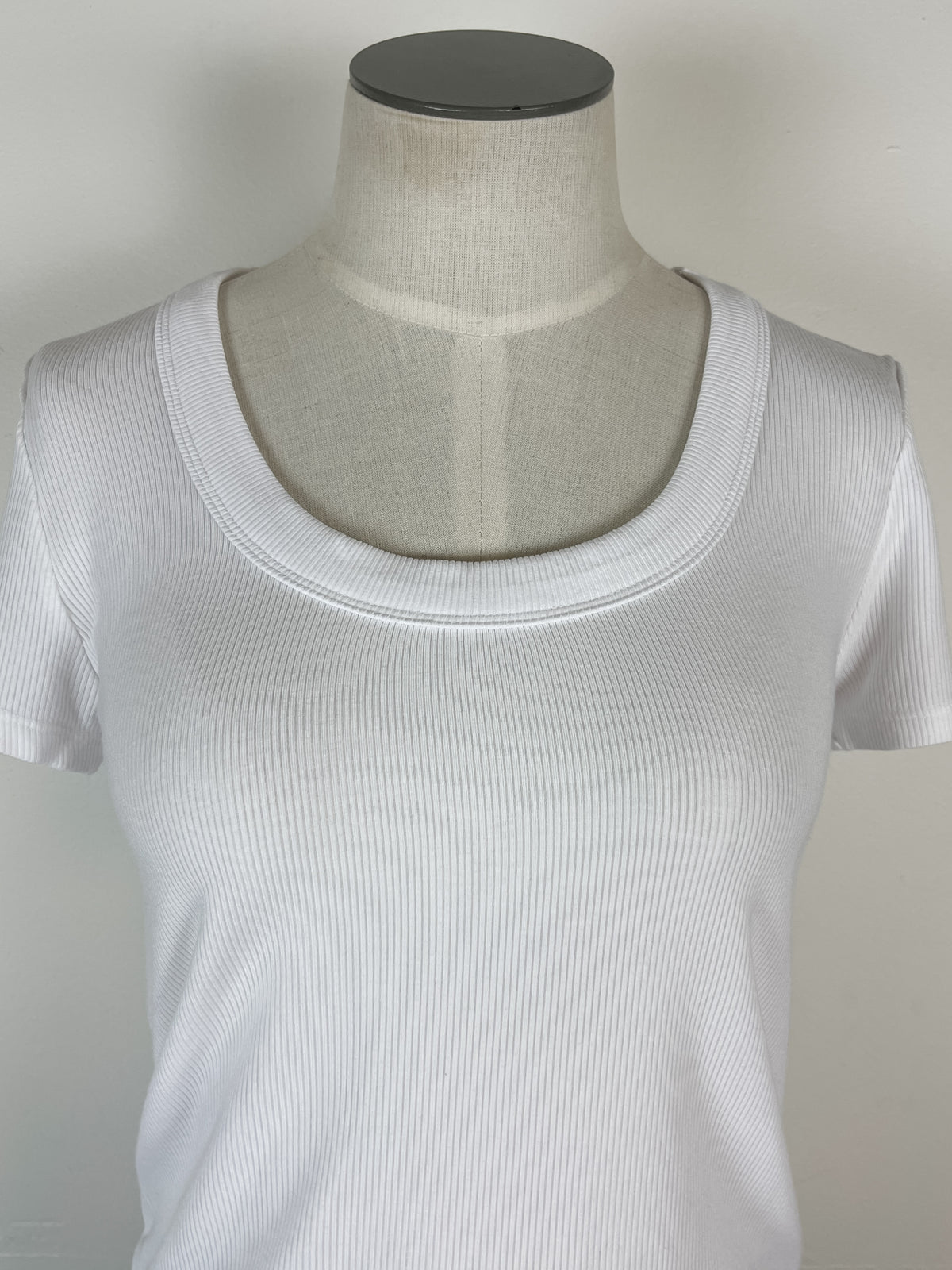 Andrea Classic Scoop Neck Tee in White